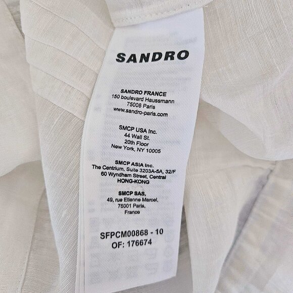SANDRO WHITE NORMANDIE LACE TRIM SHIRT (3) - Picture 8 of 12
